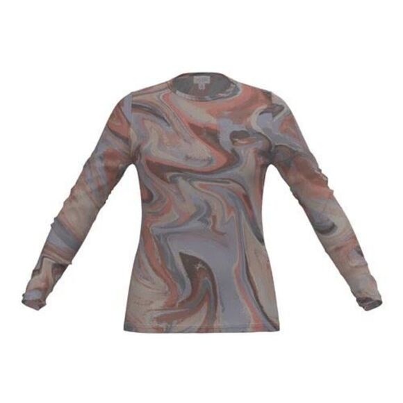 LuLaRoe Medium Multi-Color Marble May Long Sleeve Mesh Top - Picture 1 of 4